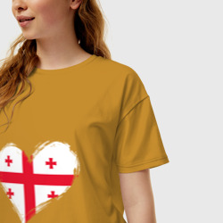 Женская футболка хлопок Oversize Сердце - Грузия - фото 2