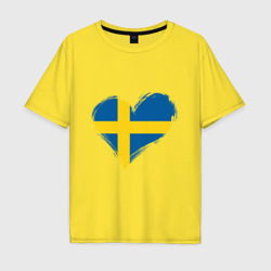 Мужская футболка хлопок Oversize Сердце - Швеция