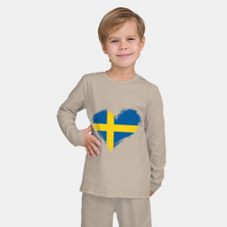 Детская пижама с лонгсливом хлопок Сердце - Швеция - фото 2