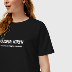 Женская футболка хлопок Oversize Kazuma Kiryu Intro Якудза - фото 2