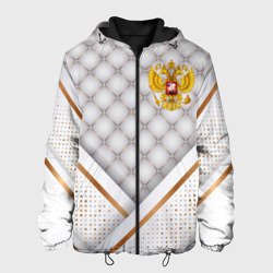Мужская куртка 3D Герб России white gold
