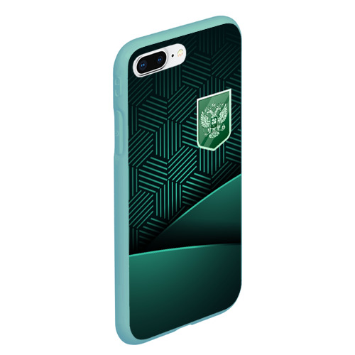 Чехол для iPhone 7Plus/8 Plus матовый с принтом Зеленый герб России, вид сбоку #3