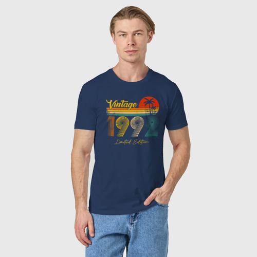 Мужская футболка хлопок Винтаж 1992, цвет темно-синий - фото 3