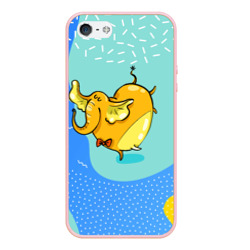 Чехол для iPhone 5/5S матовый Желтая слониха - балерина