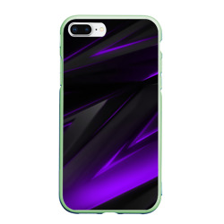 Чехол для iPhone 7Plus/8 Plus матовый Черно-фиолетовая геометрическая абстракция 