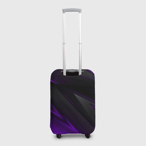 Чехол для чемодана 3D с принтом Черно-фиолетовая геометрическая абстракция - картинка 2 Чехол для чемодана 3D Черно-фиолетовая геометрическая абстракция - фото 2