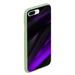 Чехол для iPhone 7Plus/8 Plus матовый Черно-фиолетовая геометрическая абстракция  - фото 2