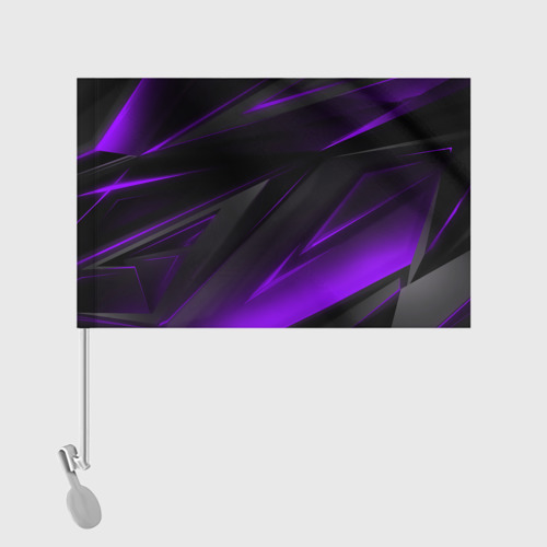 Флаг для автомобиля Черно-фиолетовая геометрическая абстракция  - фото 2