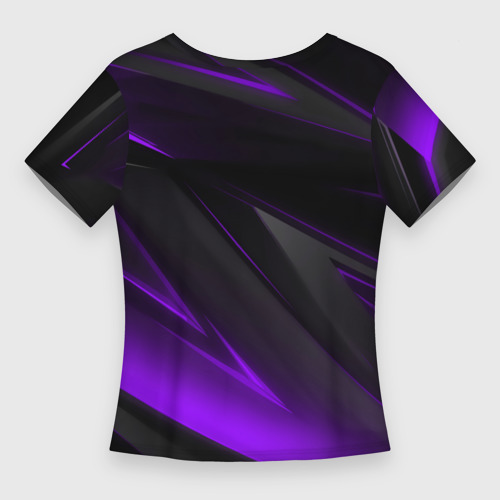 Женская футболка 3D Slim Черно-фиолетовая геометрическая абстракция , цвет 3D печать - фото 2
