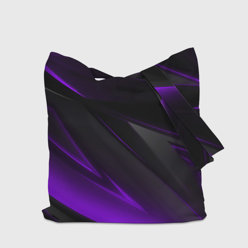Шоппер 3D Черно-фиолетовая геометрическая абстракция  - фото 5