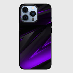 Чехол для iPhone 13 Pro Черно-фиолетовая геометрическая абстракция 