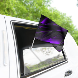 Флаг для автомобиля Черно-фиолетовая геометрическая абстракция  - фото 2