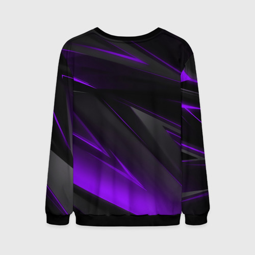 Мужской свитшот 3D с принтом Черно-фиолетовая геометрическая абстракция, вид сзади #1