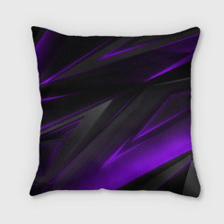 Подушка 3D Черно-фиолетовая геометрическая абстракция 
