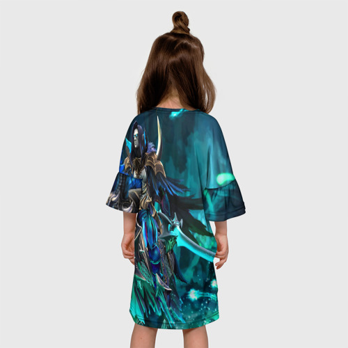 Детское платье 3D с принтом Dota 2 Abaddon, вид сзади #2