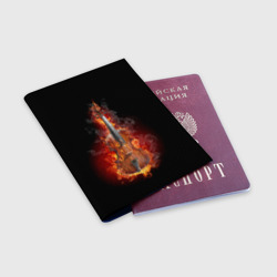 Обложка для паспорта матовая кожа Скрипка в огне - фото 2