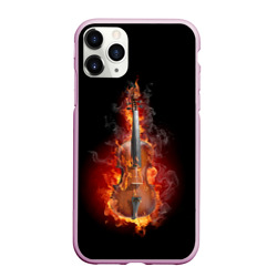 Чехол для iPhone 11 Pro Max матовый Скрипка в огне