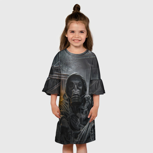 Детское платье 3D с принтом STALKER На Привале В Припяти, вид сбоку #3