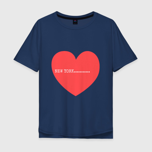 Мужская футболка хлопок Oversize с принтом New York Love, вид спереди #2