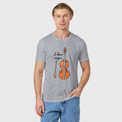 Мужская футболка хлопок Я люблю скрипку - фото 2