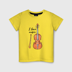 Детская футболка хлопок Я люблю скрипку