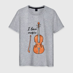 Мужская футболка хлопок Я люблю скрипку