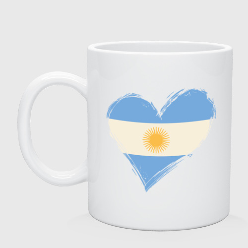 Кружка керамическая Сердце - Аргентина, цвет белый