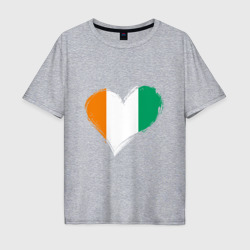Мужская футболка хлопок Oversize Сердце - Кот-д’Ивуар
