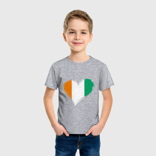 Детская футболка хлопок с принтом Сердце - Ирландия, фото на моделе #1