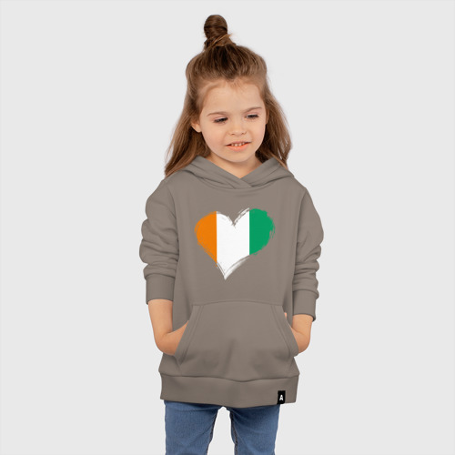 Детская толстовка хлопок с принтом Сердце - Ирландия, вид сбоку #3