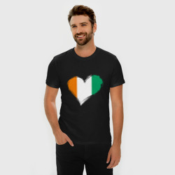 Мужская футболка хлопок Slim Сердце - Кот-д’Ивуар - фото 2