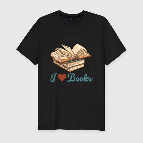 Мужская футболка хлопок Slim Я люблю книги