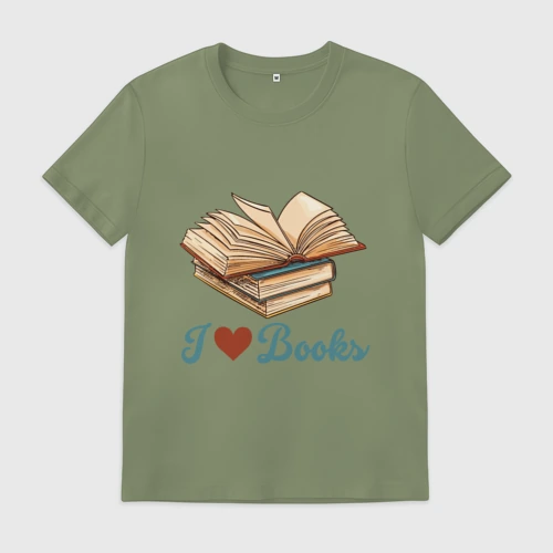 Мужская футболка хлопок Я люблю книги