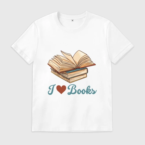 Мужская футболка хлопок Я люблю книги