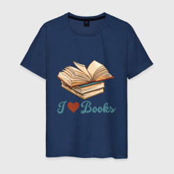 Я люблю книги – Мужская футболка хлопок с принтом купить со скидкой в -20%