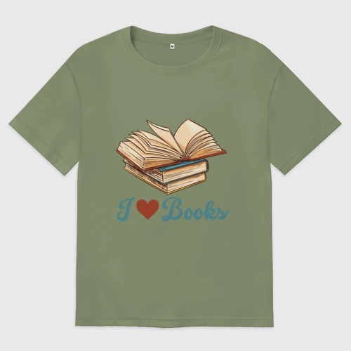 Мужская футболка хлопок Oversize Я люблю книги