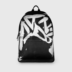 Рюкзак с принтом Иероглифы в стиле граффити для любого человека, вид спереди №3. Цвет основы: белый