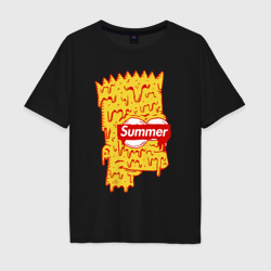 Мужская футболка хлопок Oversize Bart Simpson - summer