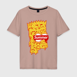 Мужская футболка хлопок Oversize Bart Simpson - summer