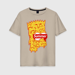 Женская футболка хлопок Oversize Bart Simpson - summer