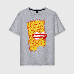 Женская футболка хлопок Oversize Bart Simpson - summer