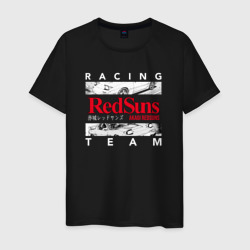 Мужская футболка хлопок Initial D RedSuns Team Аниме про дрифт