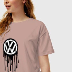 Женская футболка хлопок Oversize Volkswagen - art logo - фото 2