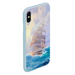 Чехол для iPhone XS Max матовый Фрегат в штормовом океане - фото 2