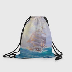Рюкзак-мешок 3D Фрегат в штормовом океане