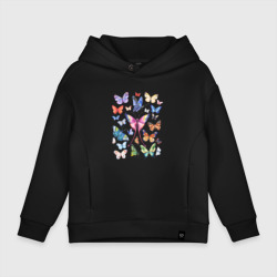 Детское худи Oversize хлопок Волшебные бабочки акварелью