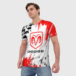 Мужская футболка 3D Dodge - краска - фото 2