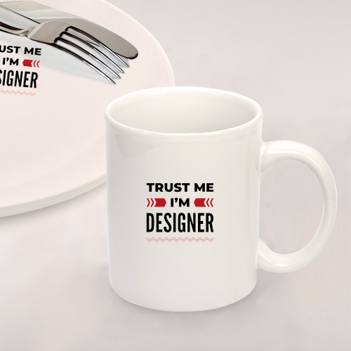 Набор: тарелка + кружка Trust me - I'm designer - фото 2