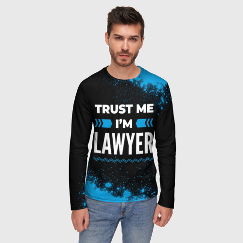 Мужской лонгслив 3D Trust me I'm lawyer Dark, цвет 3D печать - фото 3