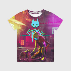 Детская футболка 3D Stray - cat & robot